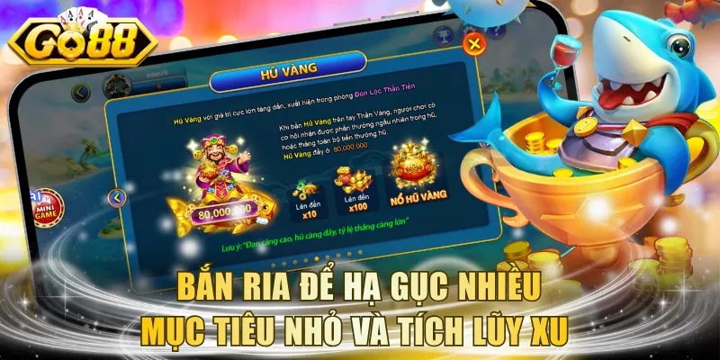 Bắn ria để hạ gục nhiều mục tiêu nhỏ và tích lũy xu 