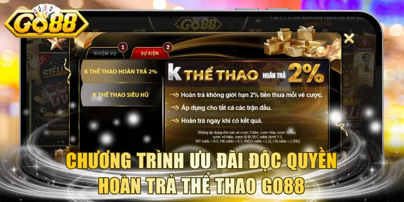 Chương trình ưu đãi độc quyền hoàn trả thể thao GO88